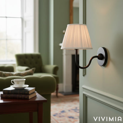 Luvora Decorative Pleated Shade Wall Lamp Vintage Modern Lighting for Corridor and Home Interiors