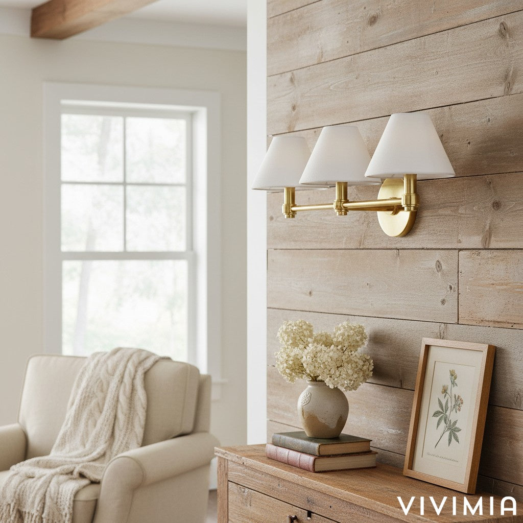 Everett Contemporary Metal Wall Light with Cylindrical Shades for Hallway and Bedroom