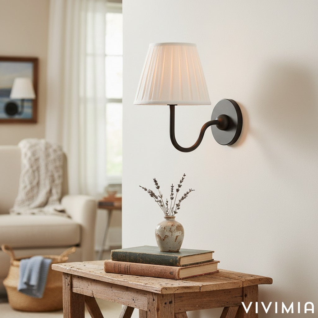 Luvora Decorative Pleated Shade Wall Lamp Vintage Modern Lighting for Corridor and Home Interiors