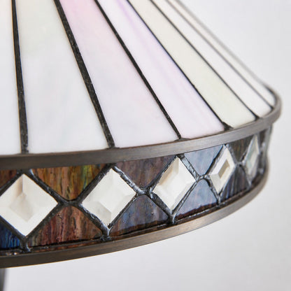 TiffStar Art Glass Floor Lamp with Ornamental Pattern Shade – Standing Light for Living Rooms