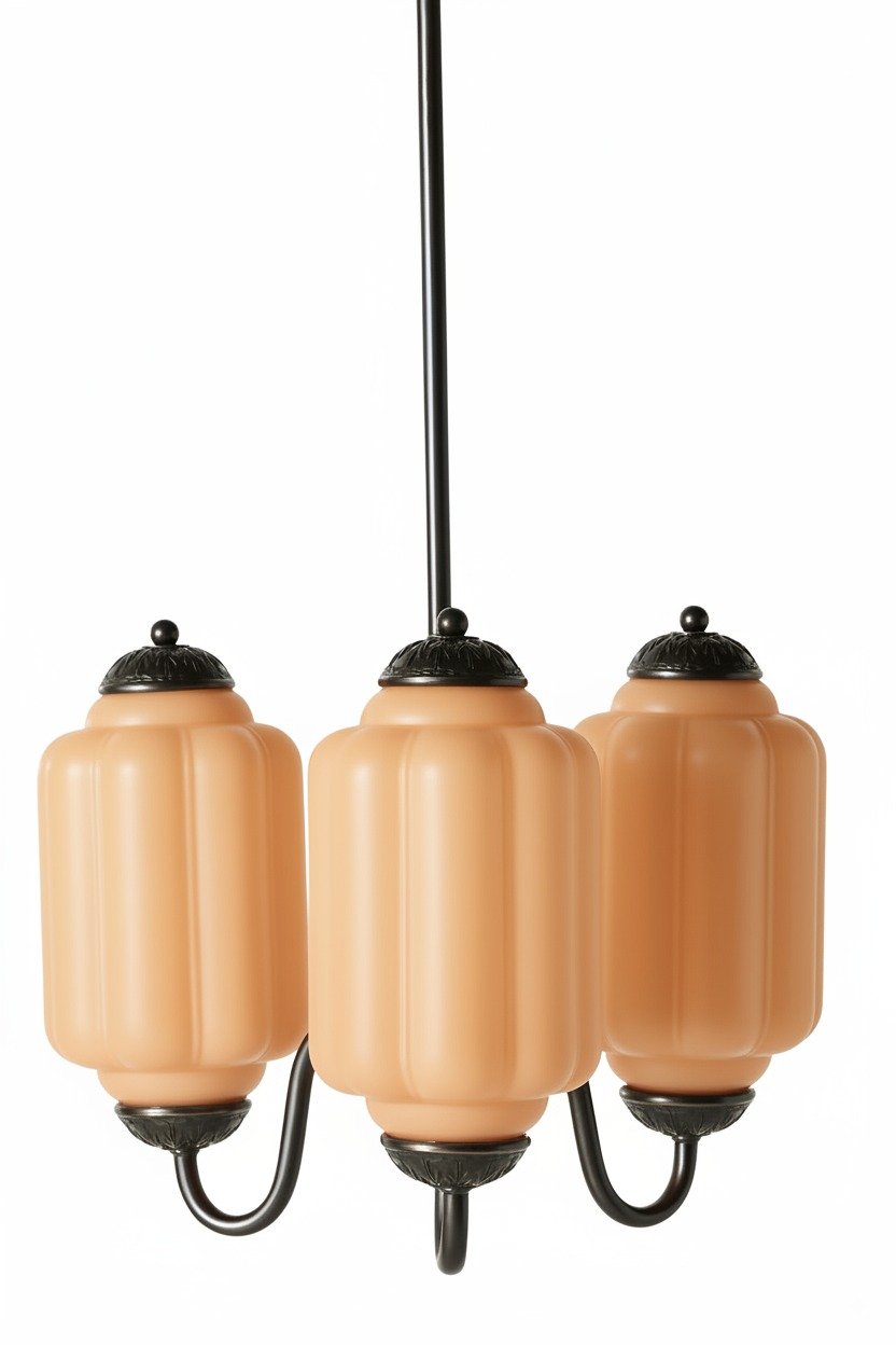 Eloise Vintage Glass Chandelier - Milk Glass Home Accent