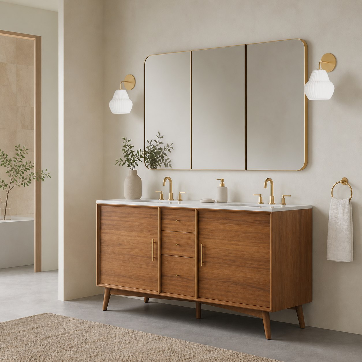 Rivrona Wandleuchte aus geripptem Glas – elegante, moderne Beleuchtung für Flur und Schlafzimmer