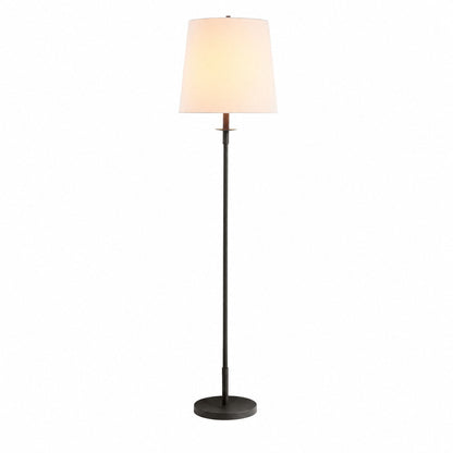 Rowan Schlanke Articulating Floor Lamp mit Leinenlampenschirm für fokussiertes Licht