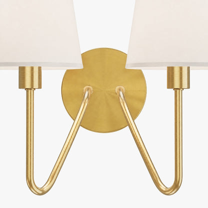 Arcuma Vintage Inspired Metal Wall Sconce - Handcrafted Fabric Shade for Bedroom
