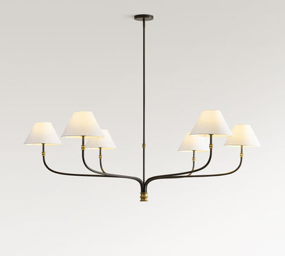 Calin Classic Round Chandelier - Bronze Iron Light for Dining
