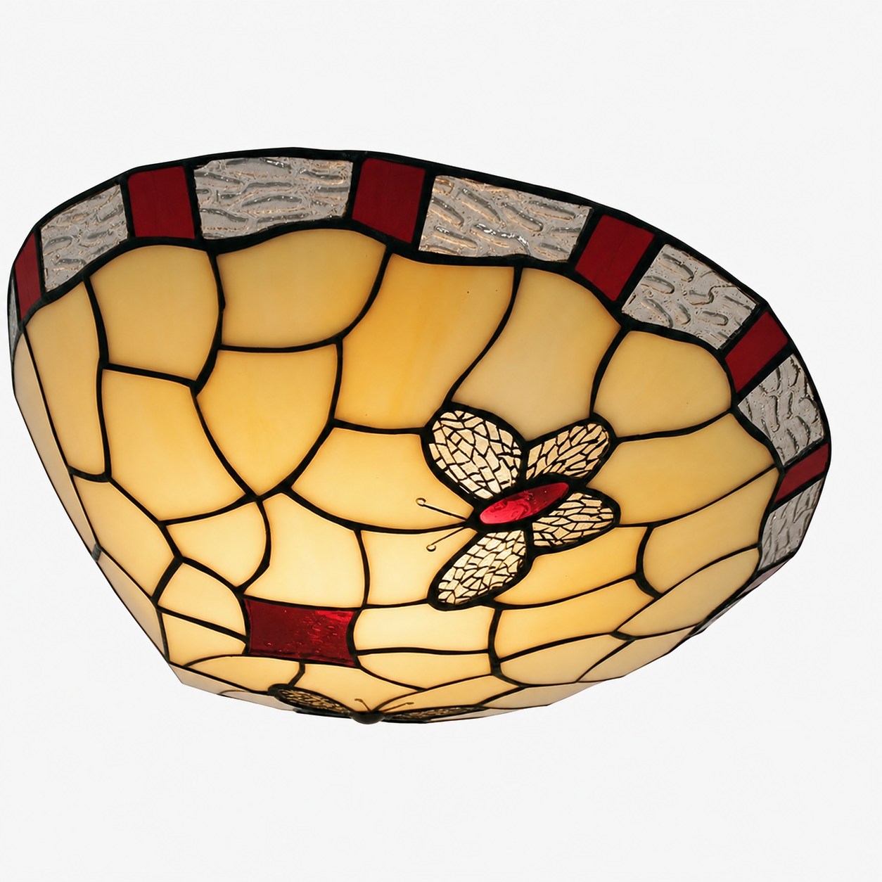TF Schmetterlings-Pendelleuchte – Dekorative Buntglas-Pendelleuchte für Schlafzimmer oder Eingangsbereich 