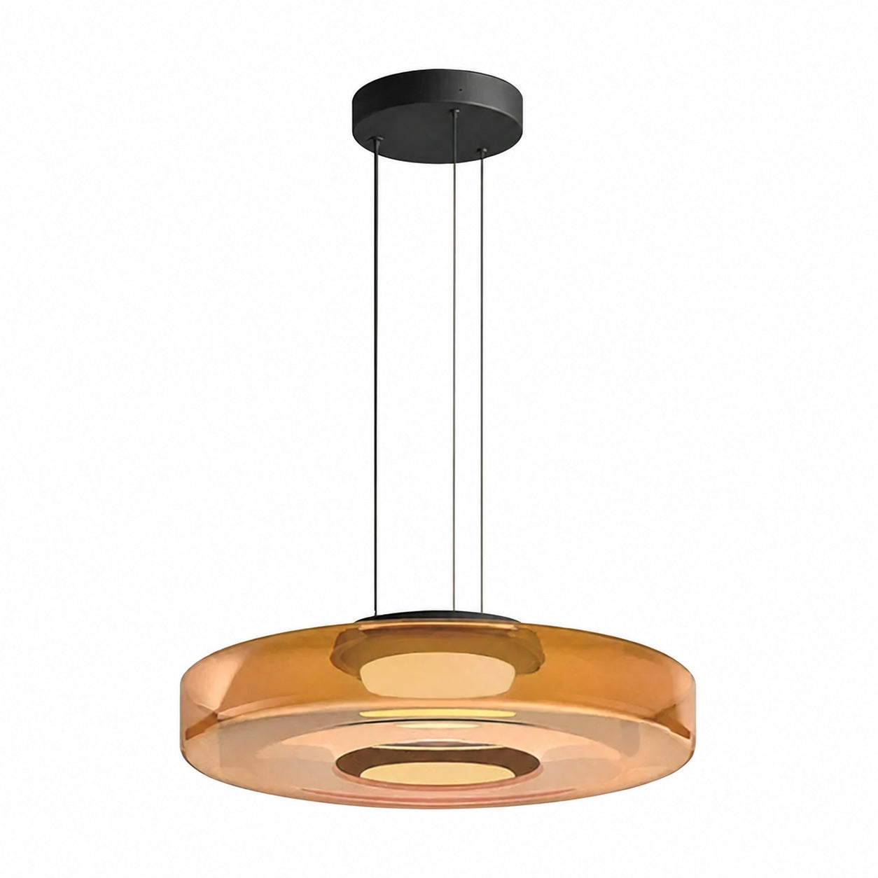 Nora Contemporary Multi-Layer Glass Pendant Lamp - Adjustable Hanging Light for Living Room or Kitchen Island