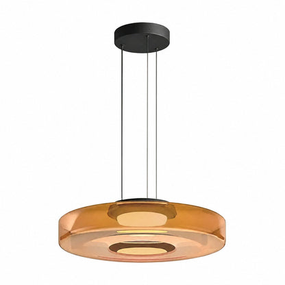 Nora Contemporary Multi-Layer Glass Pendant Lamp - Adjustable Hanging Light for Living Room or Kitchen Island