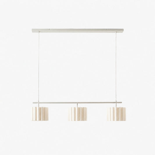 Velura Linear Pendant Light - Natural Linen Shade for Warm Ambiance