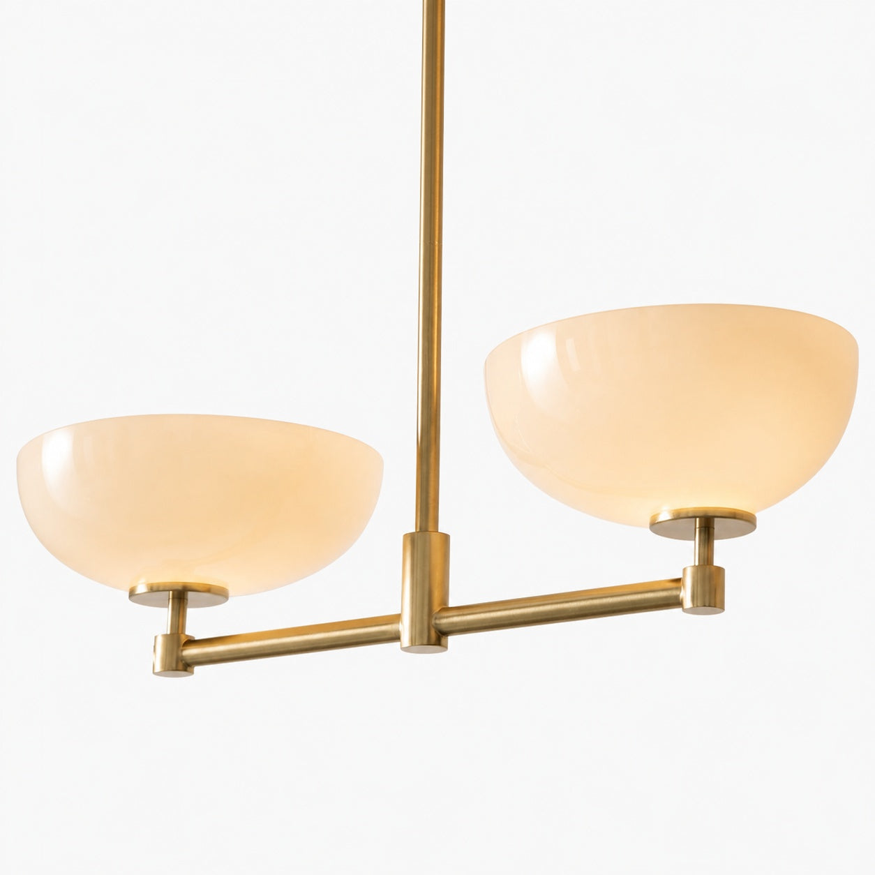 Vega Glas-Kronleuchter im Mid-Century-Modern-Stil mit Glasschirmen für Esszimmer und Kücheninsel