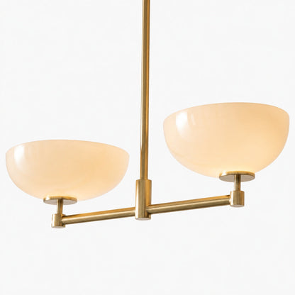 Vega Glas-Kronleuchter im Mid-Century-Modern-Stil mit Glasschirmen für Esszimmer und Kücheninsel