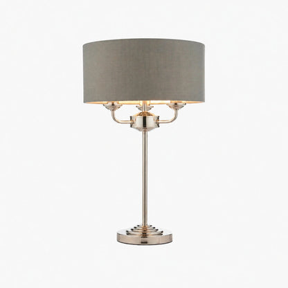 Tela Tischleuchte mit 1 oder 3 Leuchten – Modernes Leinen- und Metalldesign für Nachttisch oder Wohnzimmer