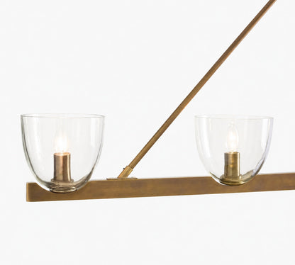 Auria Kronleuchter aus mundgeblasenem Glas und Metall – modernes Messingdesign