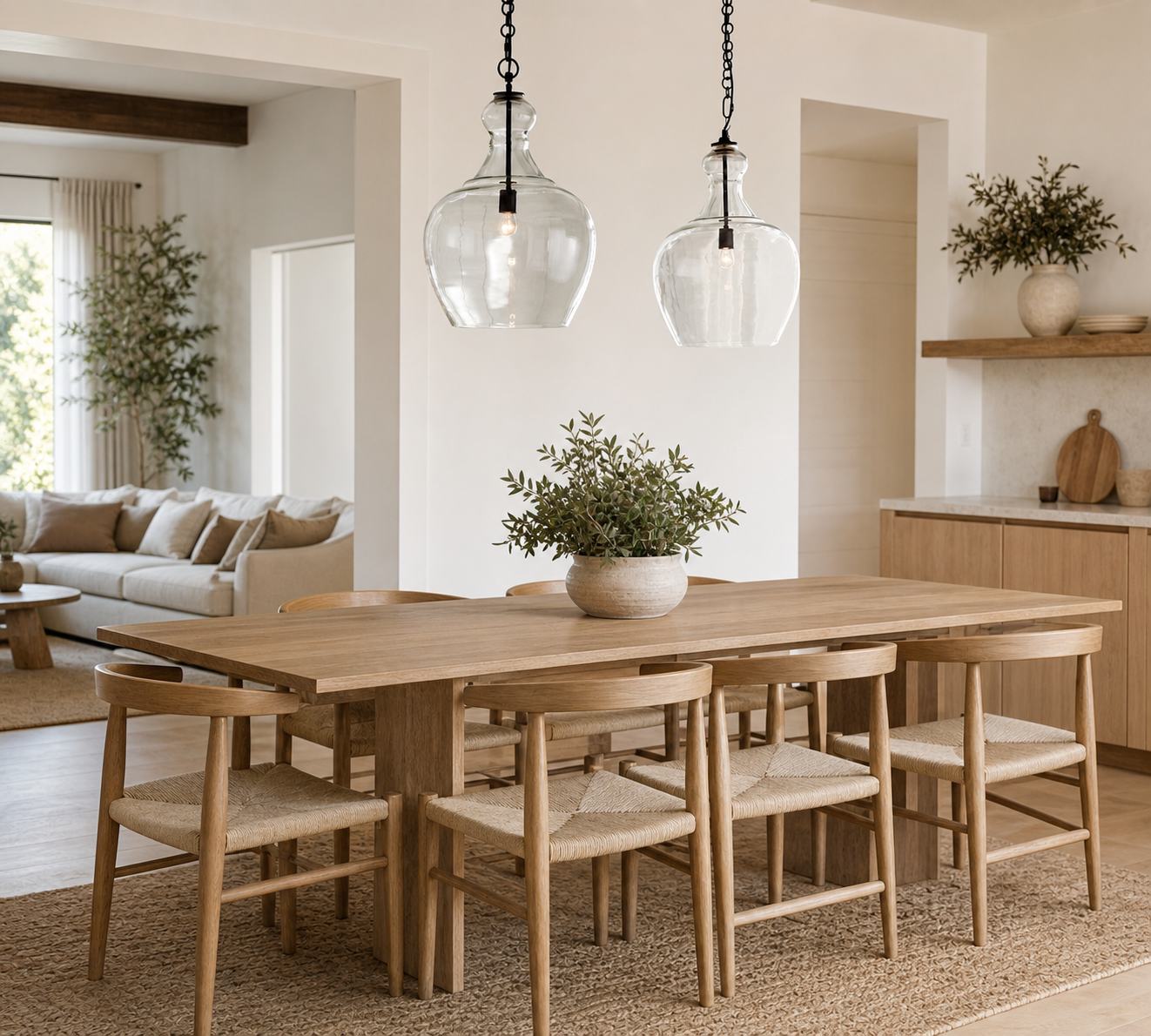Lawson Glas-Pendelleuchte – Recyceltes und Milchglas mit Bronze-Akzent