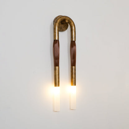 Moderne Wandleuchte aus Rosshaarglas – Messing/Nickel/Schwarz