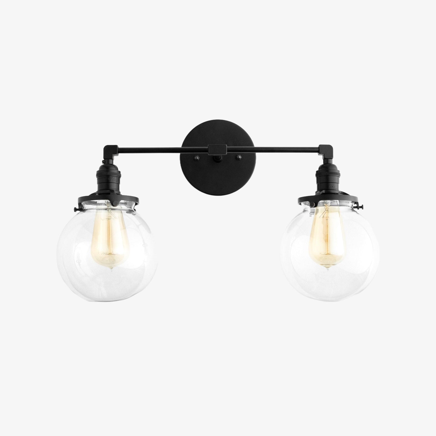 Lumio Globe Glass Globe Vanity Light - Modern Two Light Bathroom Sconce