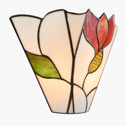 TF Botanica Stained Glass Floral Design Wall Light - Sconce For Hallway And Bedroom