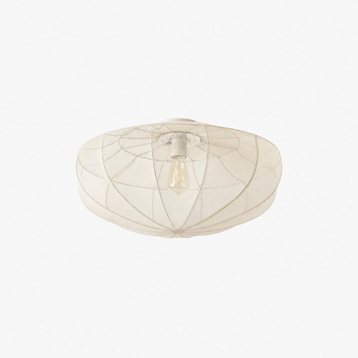 Lumifil Deckenleuchte mit drapiertem Netzgewebe – Boho-Stil-Lampe mit rustikalem, strukturiertem Schirm für Wohnzimmer oder Schlafzimmer