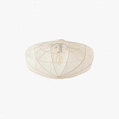 Lumifil Deckenleuchte mit drapiertem Netzgewebe – Boho-Stil-Lampe mit rustikalem, strukturiertem Schirm für Wohnzimmer oder Schlafzimmer