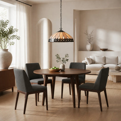 TF Brooklyn Pendelleuchte – Pendelleuchte im geometrischen Buntglas-Art-Deco-Stil für Esszimmer