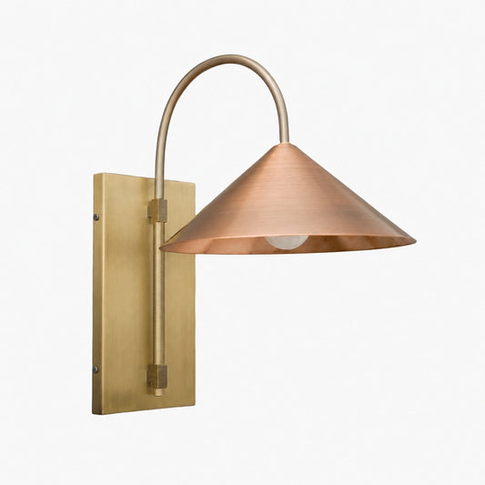 Conique Metal Minimalist Wall Sconce - Sculptural Brass Arch Light for Modern Interiors