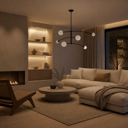Arden Glass Pendant Chandelier – Minimalist Geometric Design for Modern Interiors