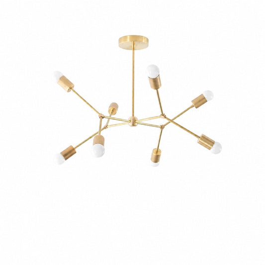 Mobilux Line Moderner geometrischer Kronleuchter – Deckenleuchte aus Messing