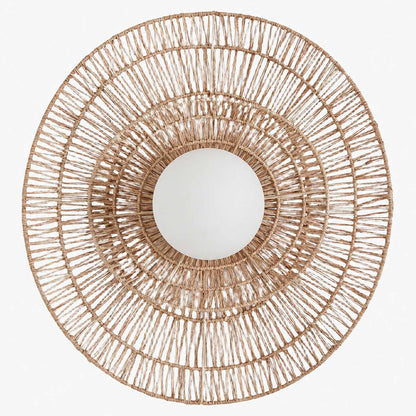 Florevian Woven Wall Sconce – Two Tier Jute Wall Sconce for Living or Bedroom