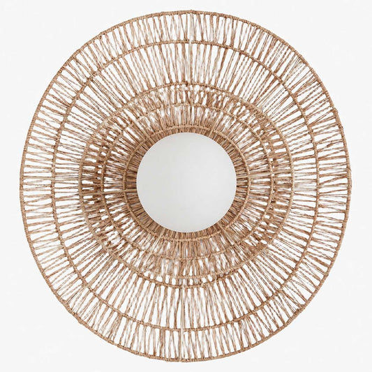 Florevianische Wandleuchte aus gewebtem Jute – Zweistufige Wandleuchte aus Jute für Wohn- oder Schlafzimmer