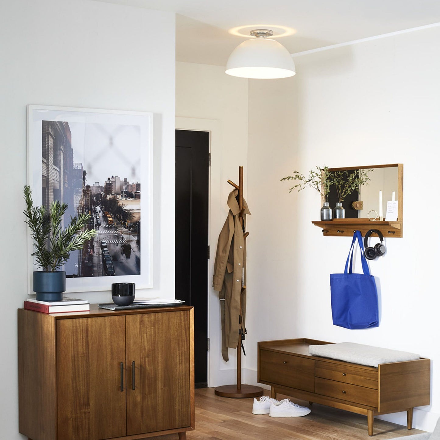 Parvion Modern Sculptural Flush-Mount Ceiling Light