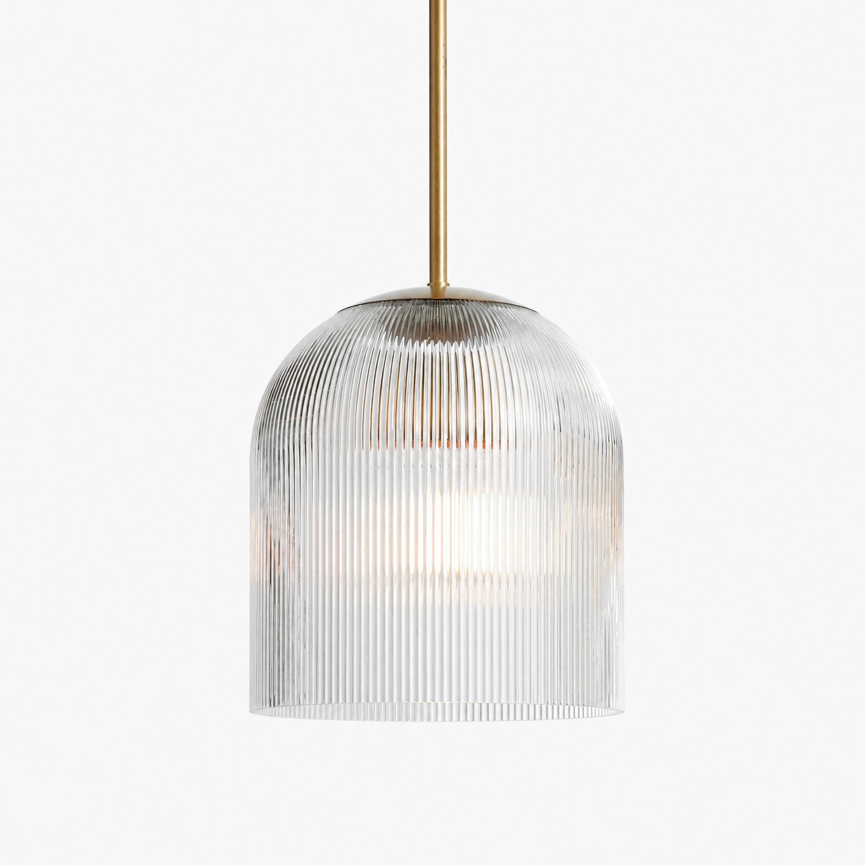 Bravira Pendelleuchte aus geripptem Glas – elegante Kücheninsellampe