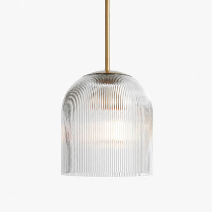 Bravira Pendelleuchte aus geripptem Glas – elegante Kücheninsellampe