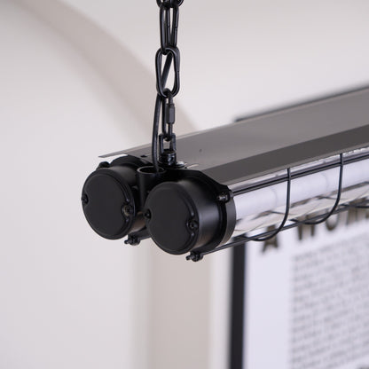 Kronleuchter aus geradlinigem Kunstglas in Schwarz Deckenleuchte
