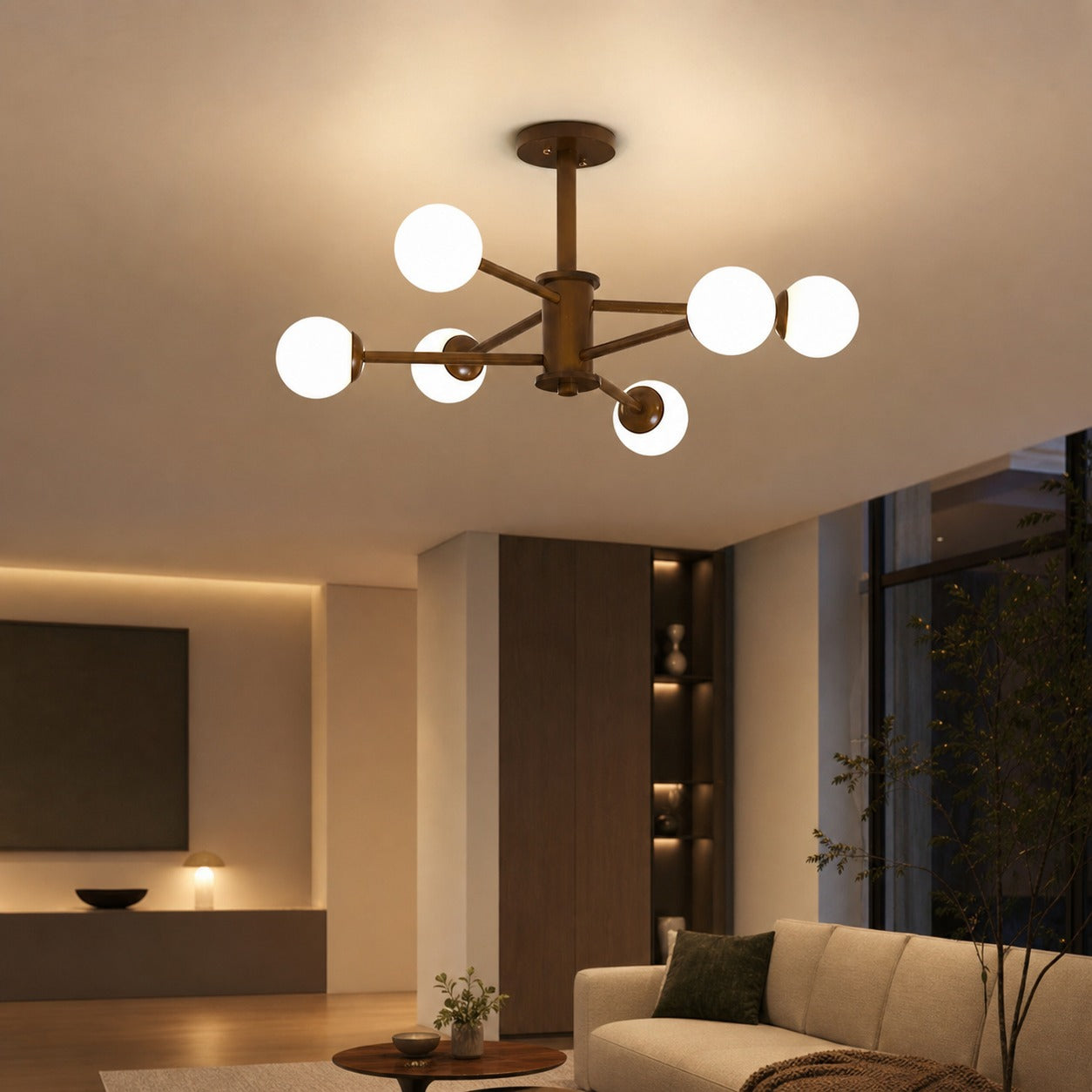 Orrise Molecular Design Ceiling Lamp - Artistic Branch Lighting Chandelier for Home Spaces