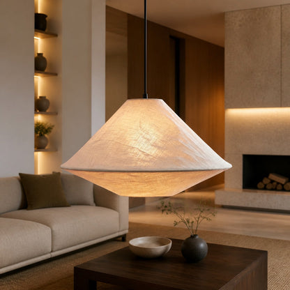 Zalen Collapsible Fabric Shade - Handcrafted Woven Pendant Light for Dining Room and Entryway Ambiance