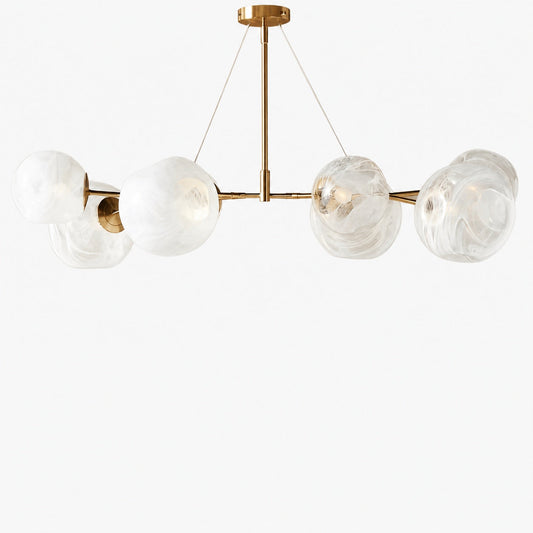 Pawrior Multi-head Organic Glass Spherical Chandelier - Modern Cloud Design Branch Light