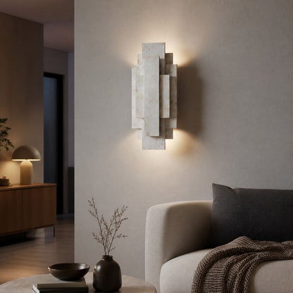 Kelsar Rectangular Wall Lamp - Gold and Silver Finishes for Living Room or Bedroom
