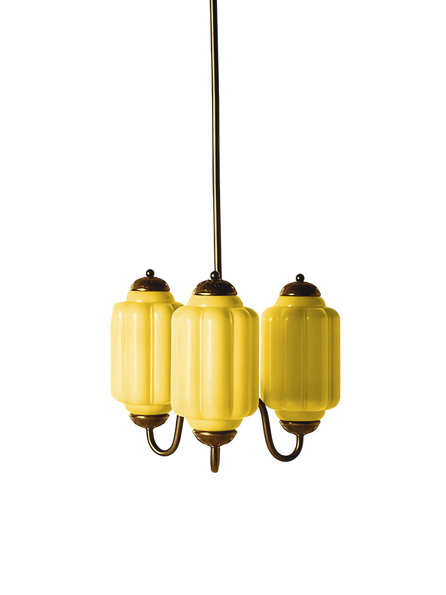 Vintage Eloise Glas Kronleuchter 3 Flammig