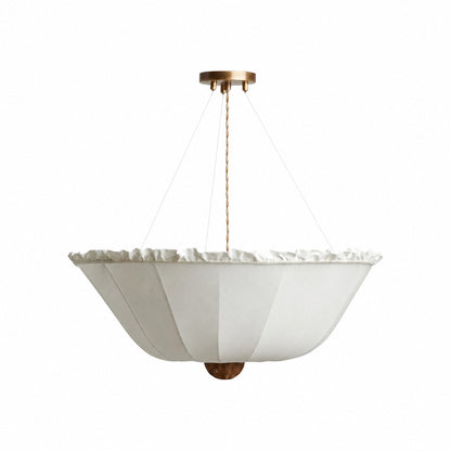 Wickara Ceiling Light Wicker Parasol Shade – Mixed-Material Ceiling Fixture for Living Room or Hallway