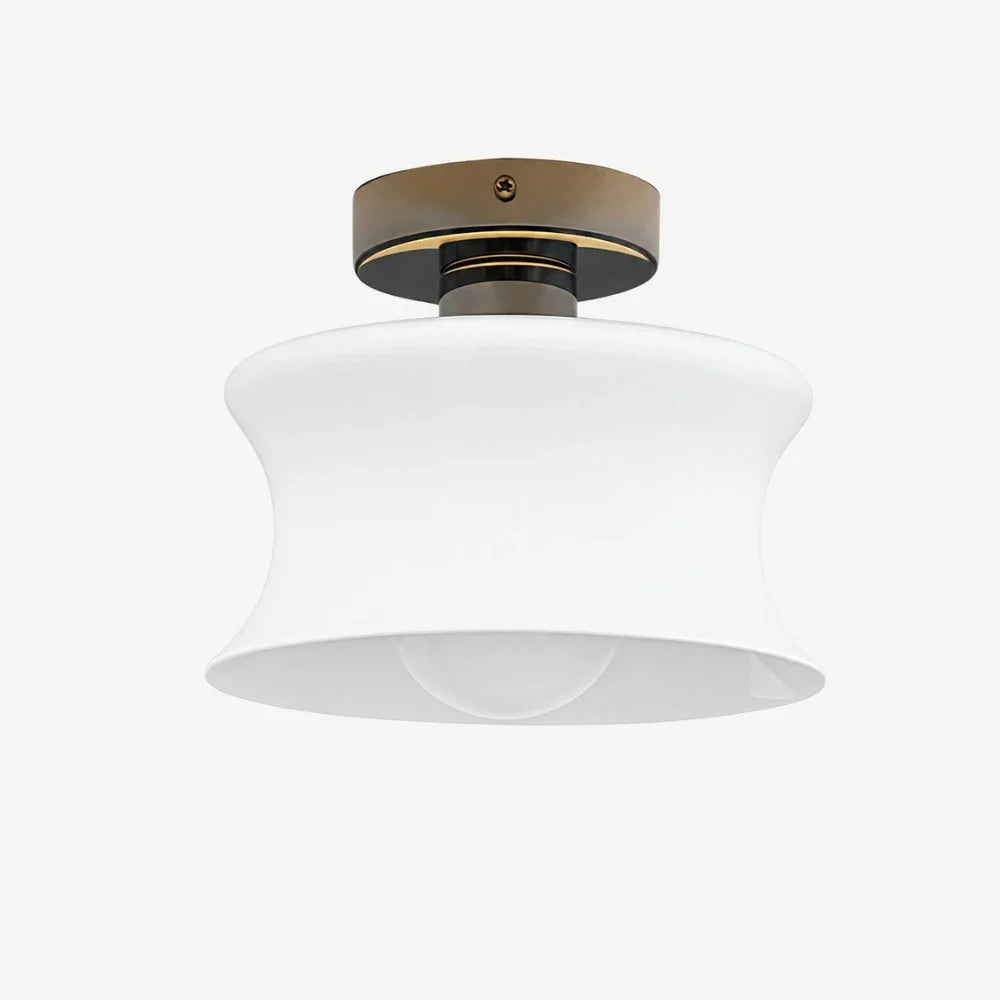 French Bauhaus Glass Flush Mount Ceiling Light, 20 cm