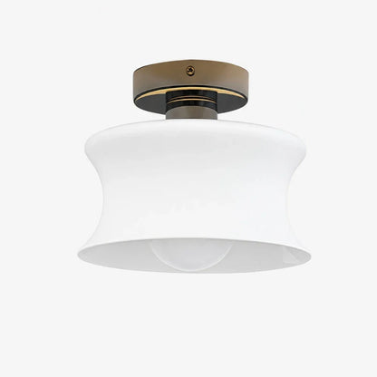 French Bauhaus Glass Flush Mount Ceiling Light, 20 cm