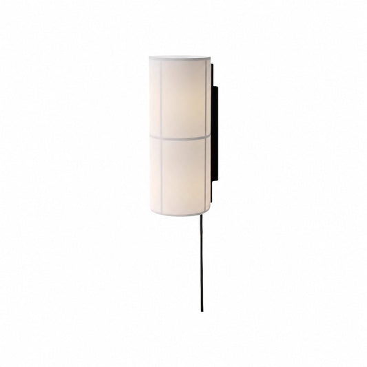 Cylume Cylinder Fabric Plug-in Wall Lamp - Minimalist Wall Sconce for Bedroom Living Room