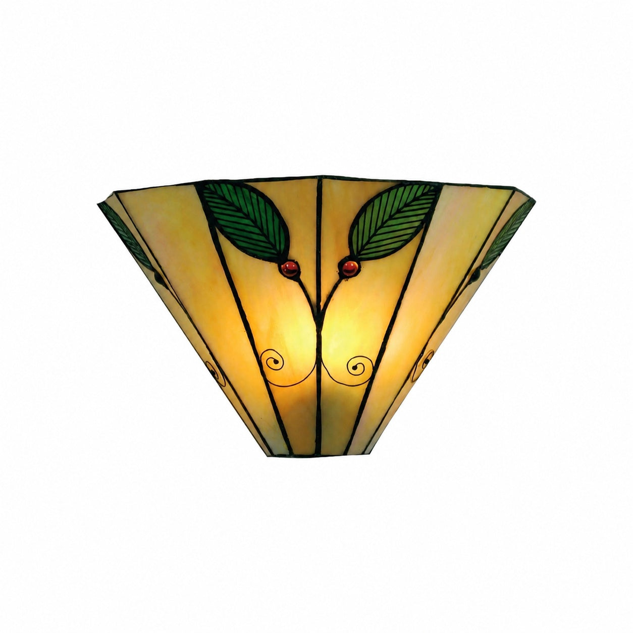 TiffStar Tiffany Wandleuchte im Jugendstil mit Blattmotiv – Vintage-inspirierte Akzentbeleuchtung für Flur und Wohnzimmer