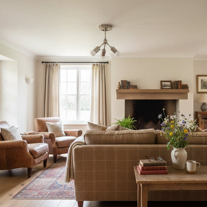 Mobilux Line Modern Brass Flush Mount - Minimalist Gold Ceiling Light for Bedroom