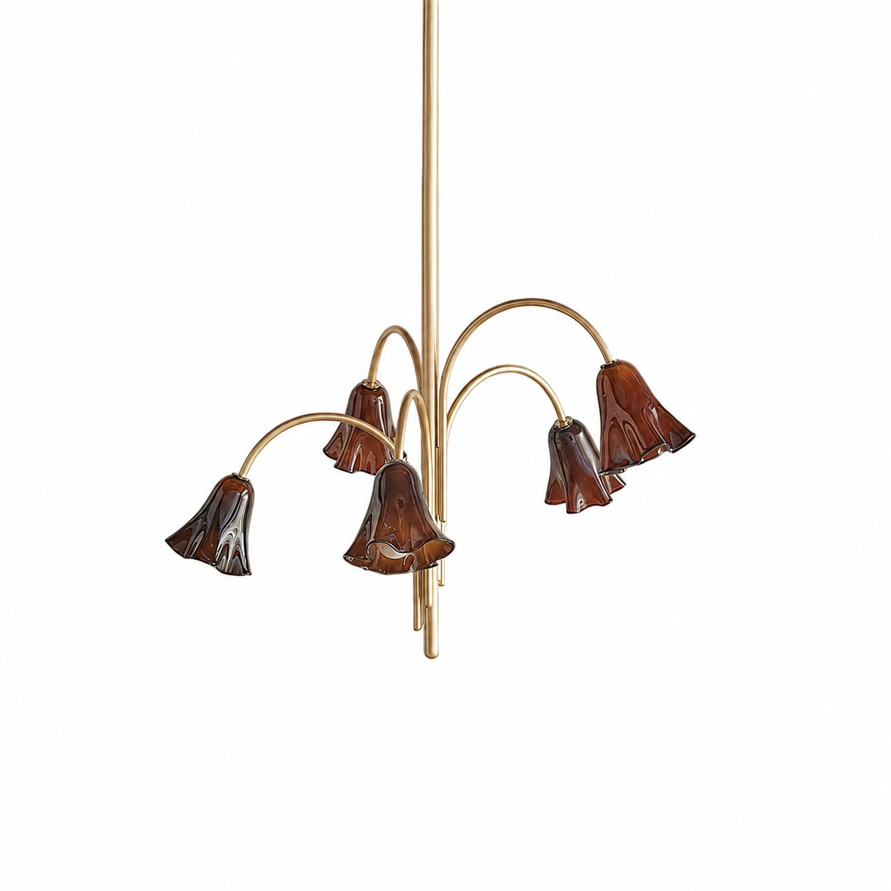 Bellina Modern Romantic Chandelier - Botanical Lily Design with Glass Flowers