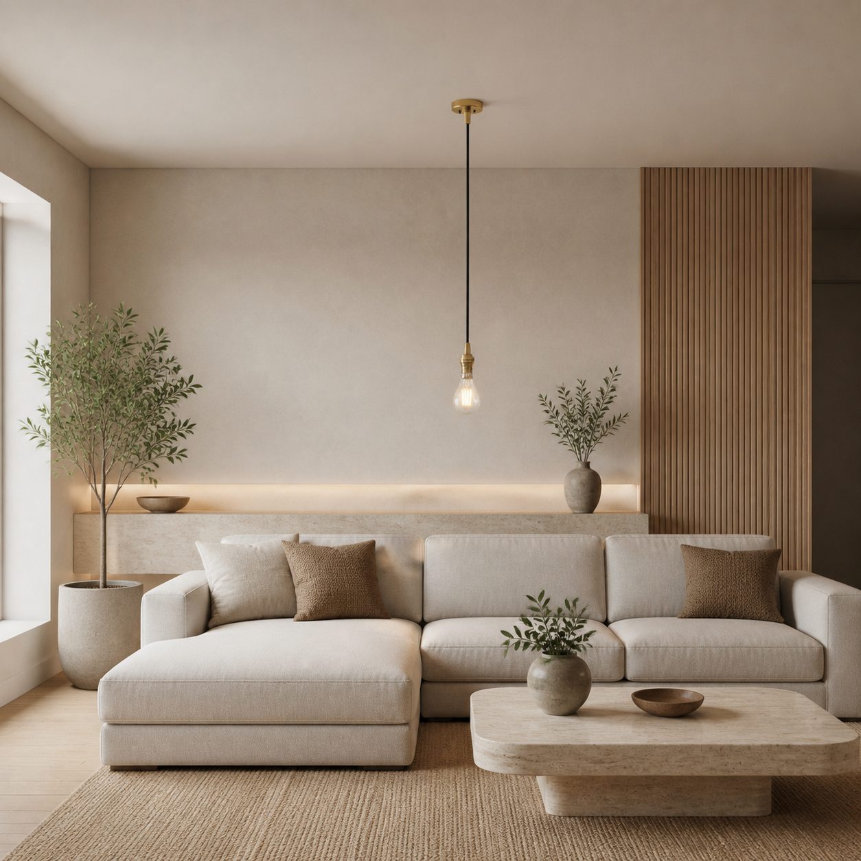 Moderne Pendelleuchte aus Messing von Plaitar – Minimalistische Deckenleuchte mit geflochtenem Kabel für Flure