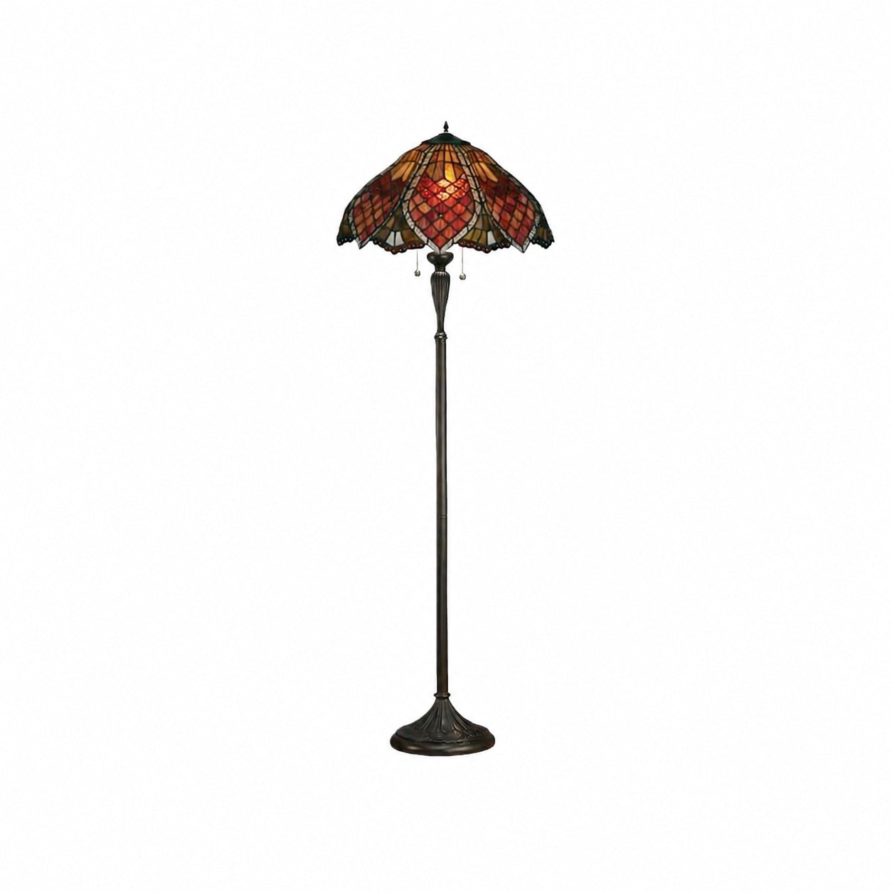 TF Orsino Decorative Tiffany Style Floor Lamp - Artistic Stained Glass Lamp for Bedroom
