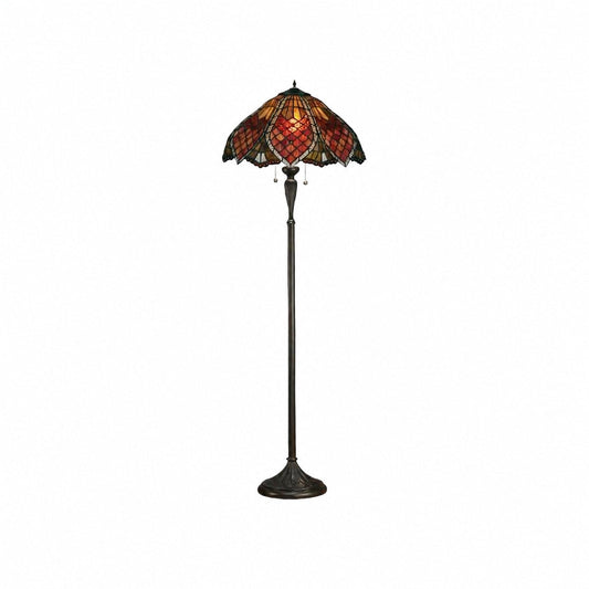 TF Orsino Dekorative Stehlampe im Tiffany-Stil - Künstlerische Buntglaslampe fürs Schlafzimmer