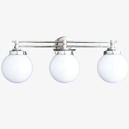 Glorica Glass Contemporary Vanity Light - 3 Light Globe Bathroom Fixture Opal Glass