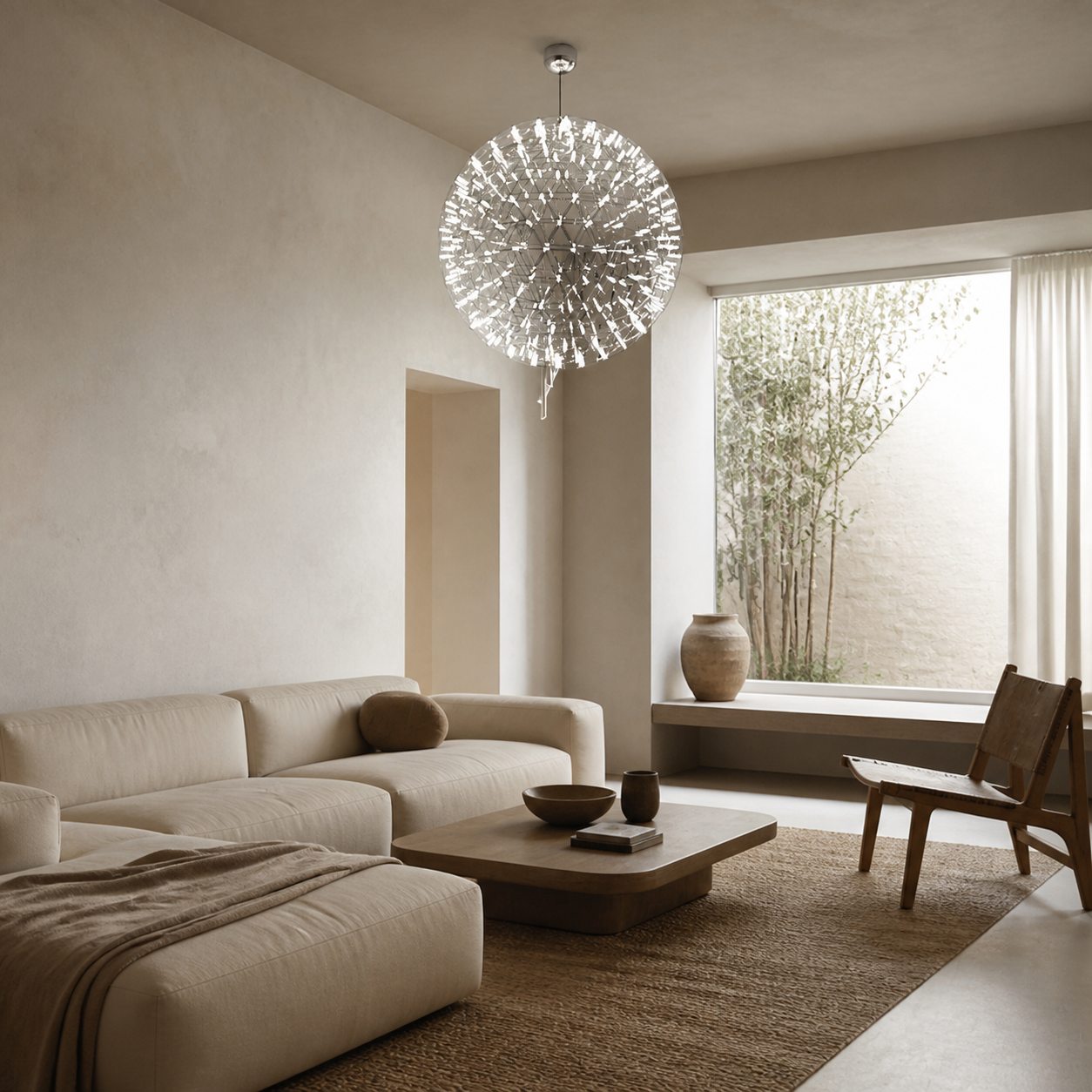 Silver Spark Ball Pendant Light